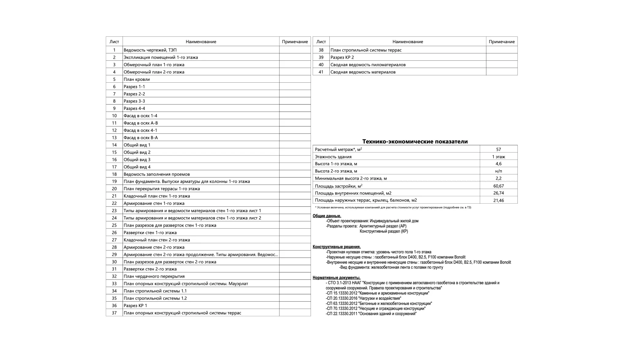 Купить проект одноэтажного дома с террасой из газобетона 22ЕК20.00 по цене  9960 руб.